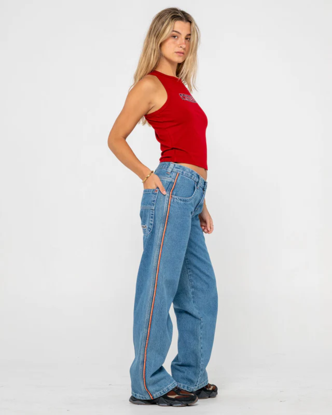 FLIP MOMMY LOW RISE WIDE LEG DENIM JEAN