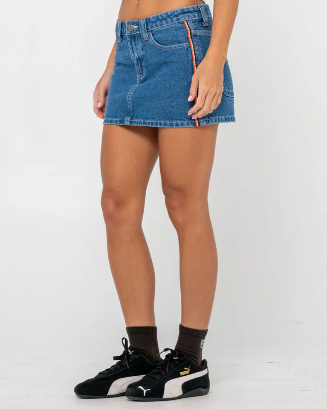FLIP MOMMY LOW RISE MINI DENIM SKIRT