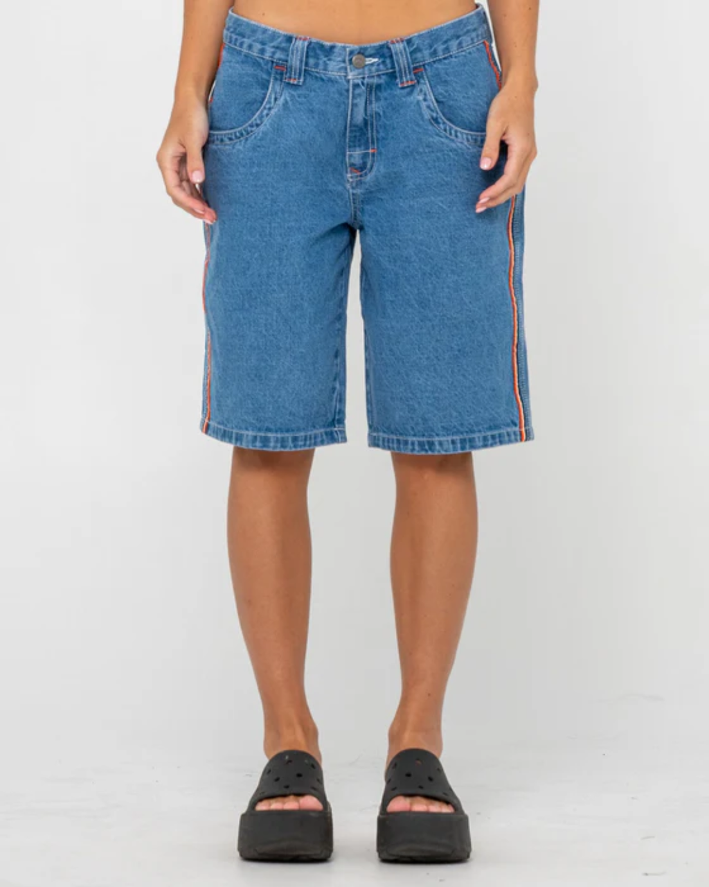 FLIP MOMMY LOW RISE WIDE LEG DENIM JORT