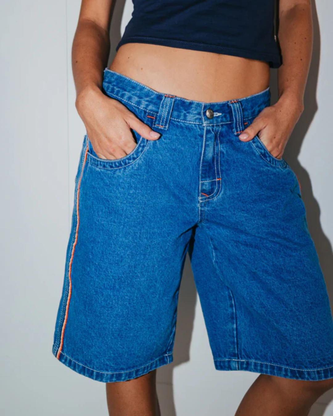 FLIP MOMMY LOW RISE WIDE LEG DENIM JORT