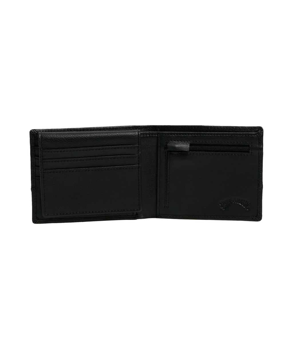DIMENSION 2IN1 LEATHER WALLET - BLACK