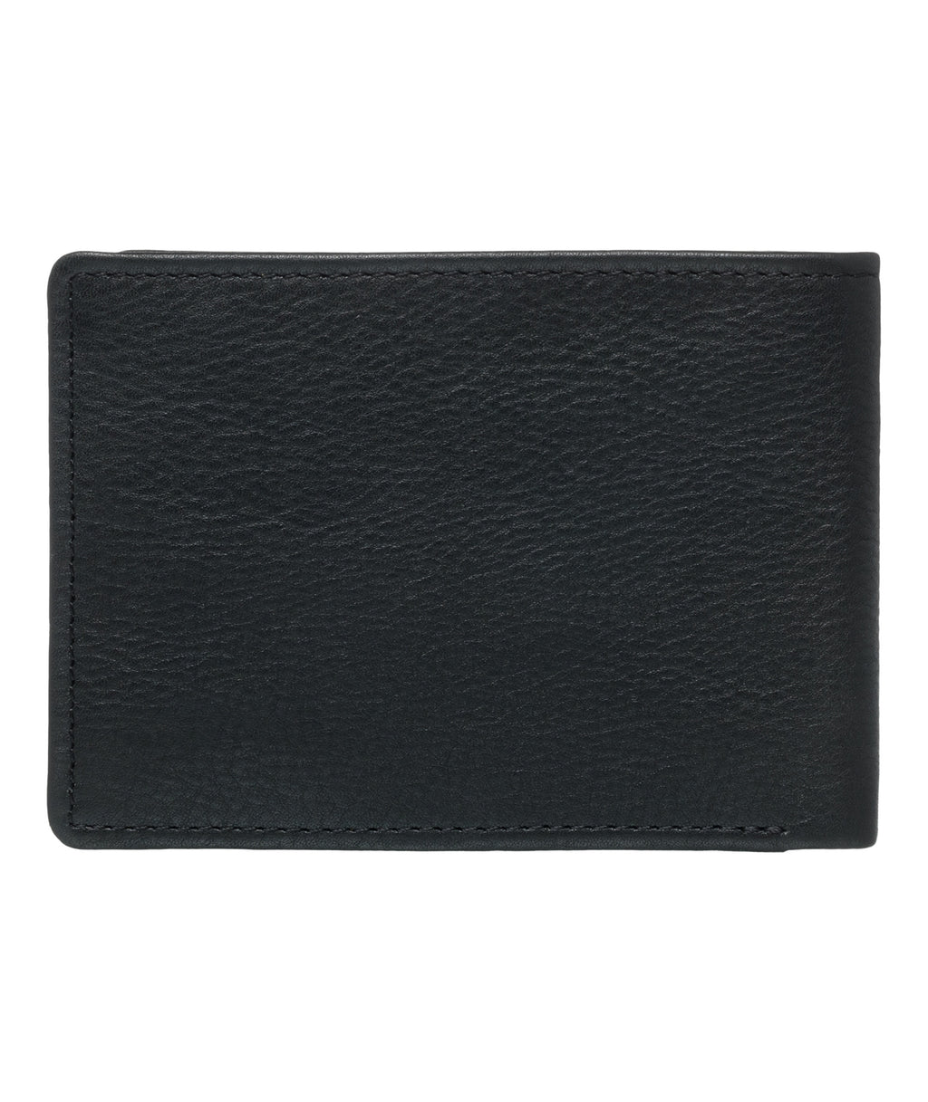 SLIM STASHIE LEATHER WALLET BLACK GRAIN