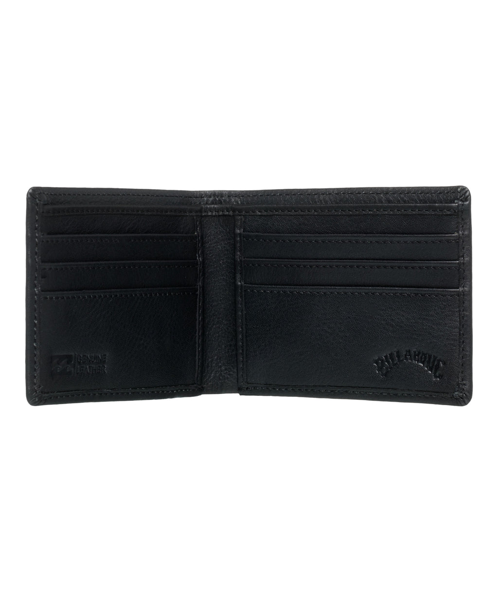 SLIM STASHIE LEATHER WALLET BLACK GRAIN
