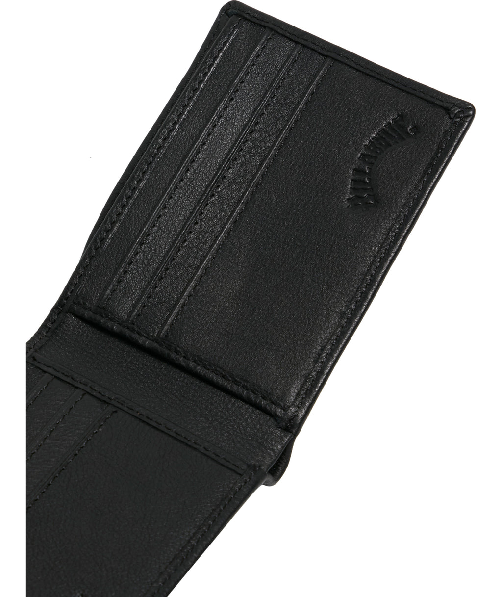 SLIM STASHIE LEATHER WALLET BLACK GRAIN