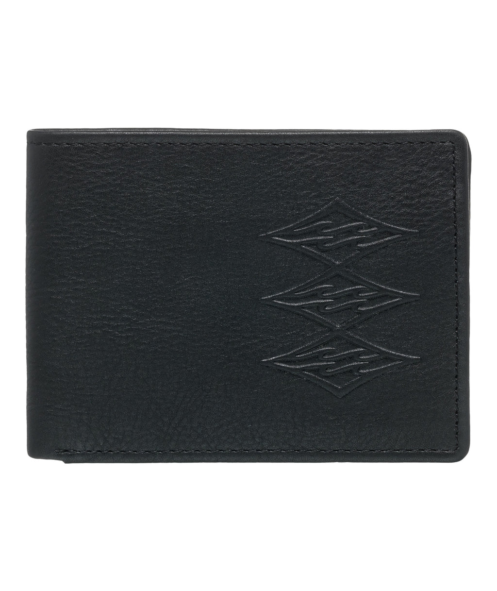 SLIM STASHIE LEATHER WALLET BLACK GRAIN