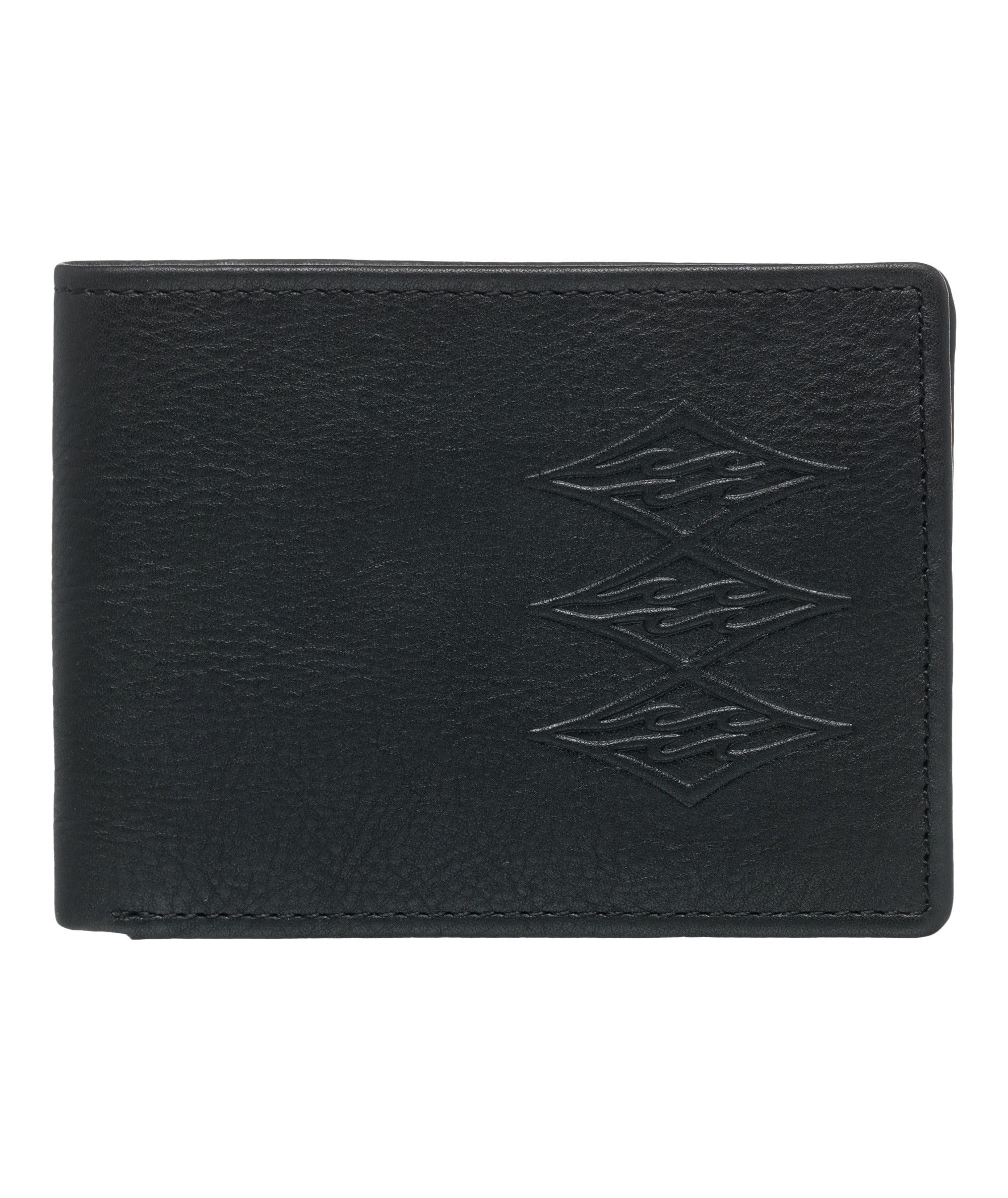 SLIM STASHIE LEATHER WALLET BLACK GRAIN