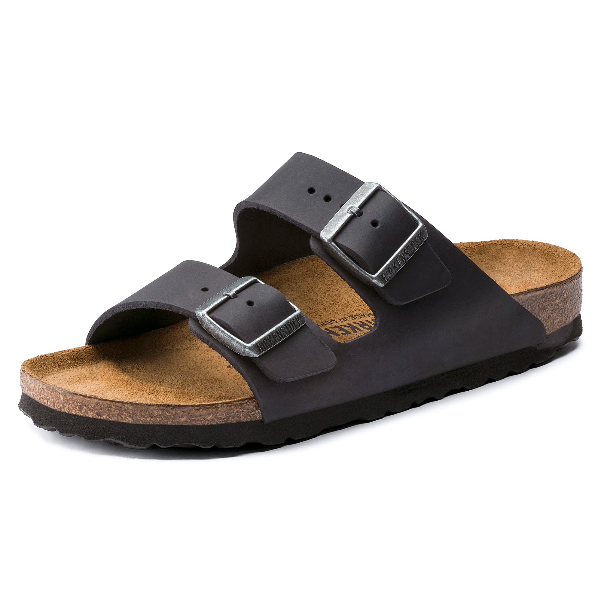 ARIZONA BLACK OILED LEATHER NARROW
