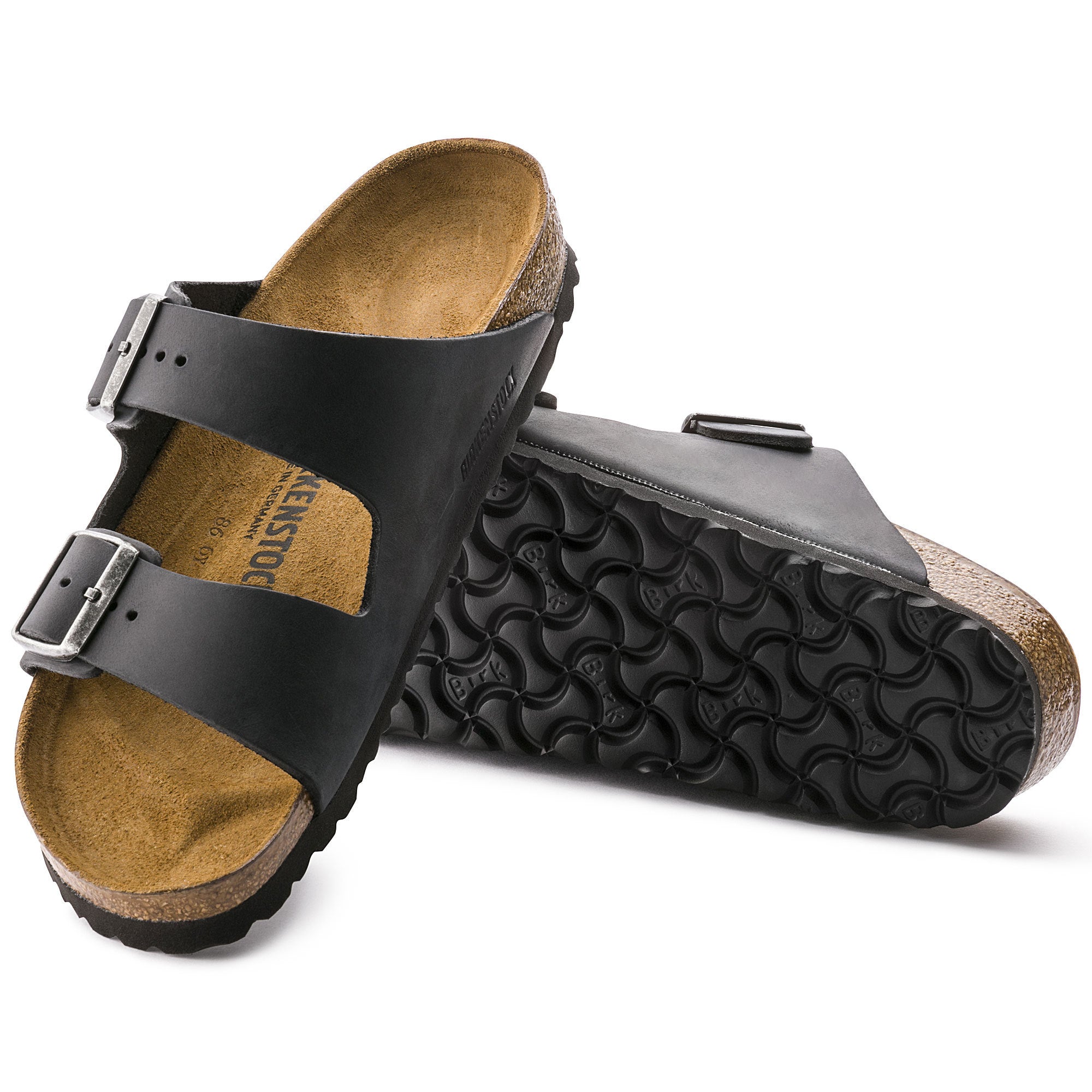 ARIZONA BLACK OILED LEATHER NARROW
