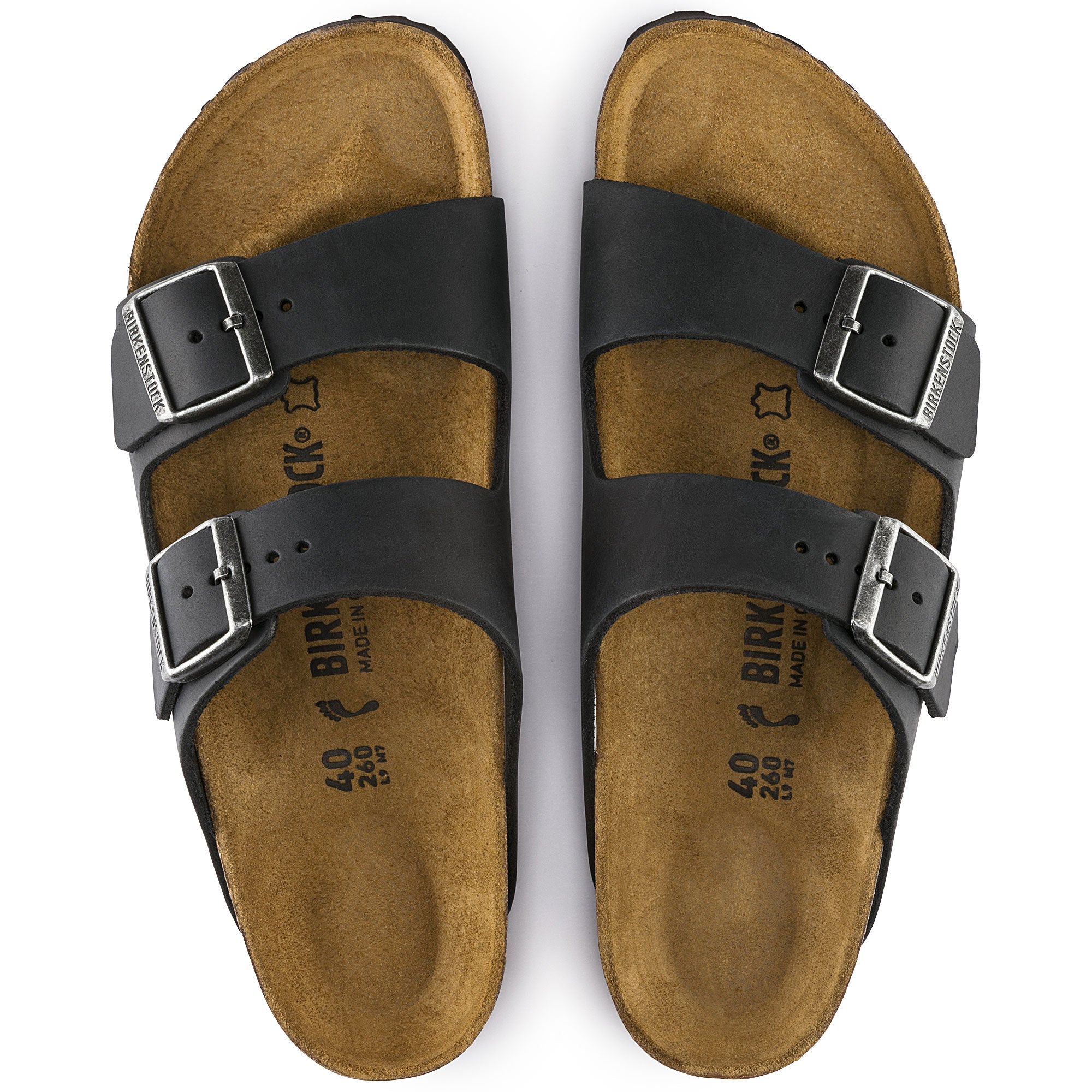 ARIZONA BLACK OILED LEATHER NARROW